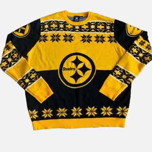 NFL Team Apparel Pittsburgh Steelers Ugly Christmas Sweater Men's Size 2XL